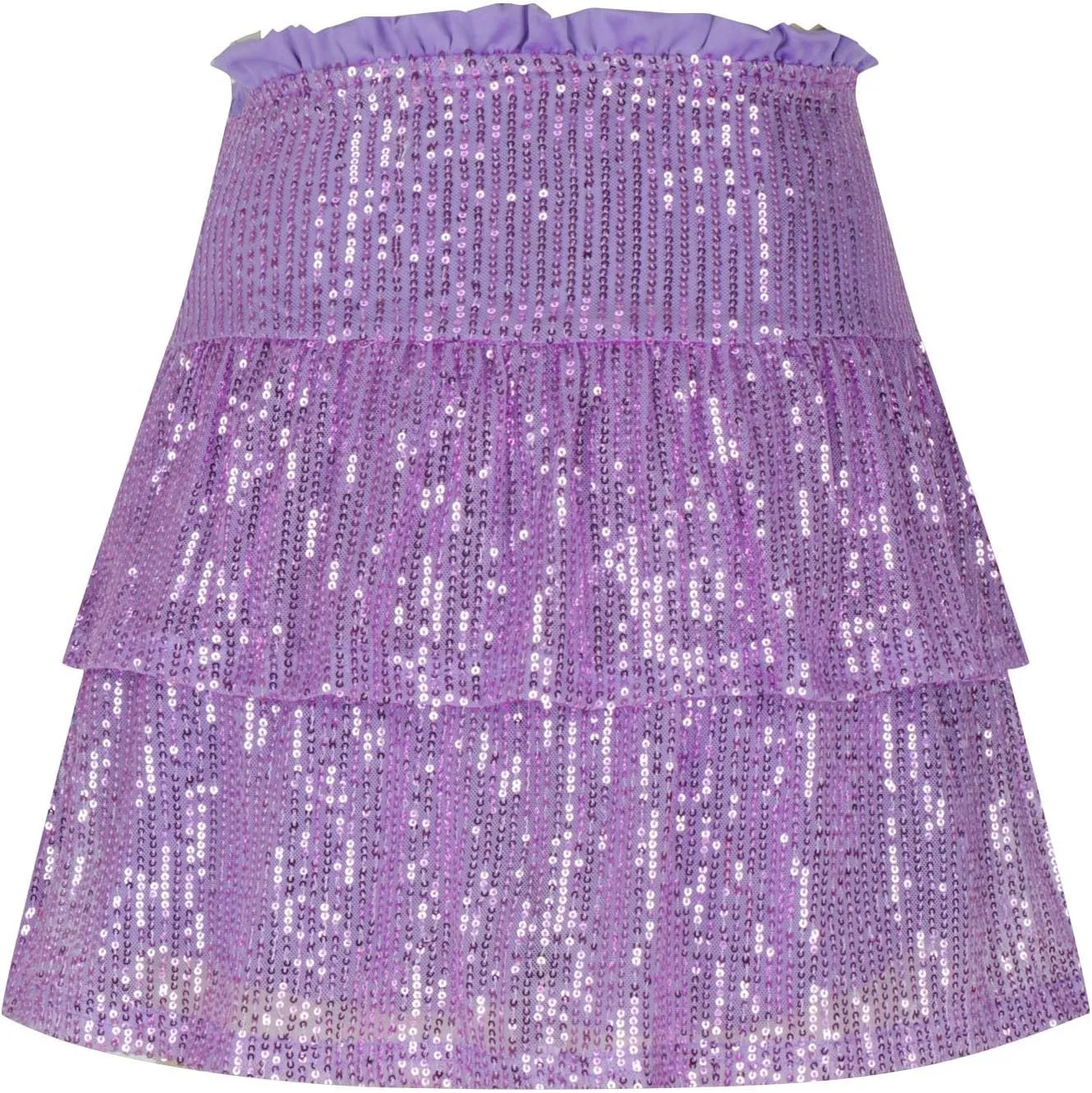 Summer Pleated Skirt for Women Sequin Invisible Zipper Short Skirt Solid Color Prom Party Casual Tiered Skirts