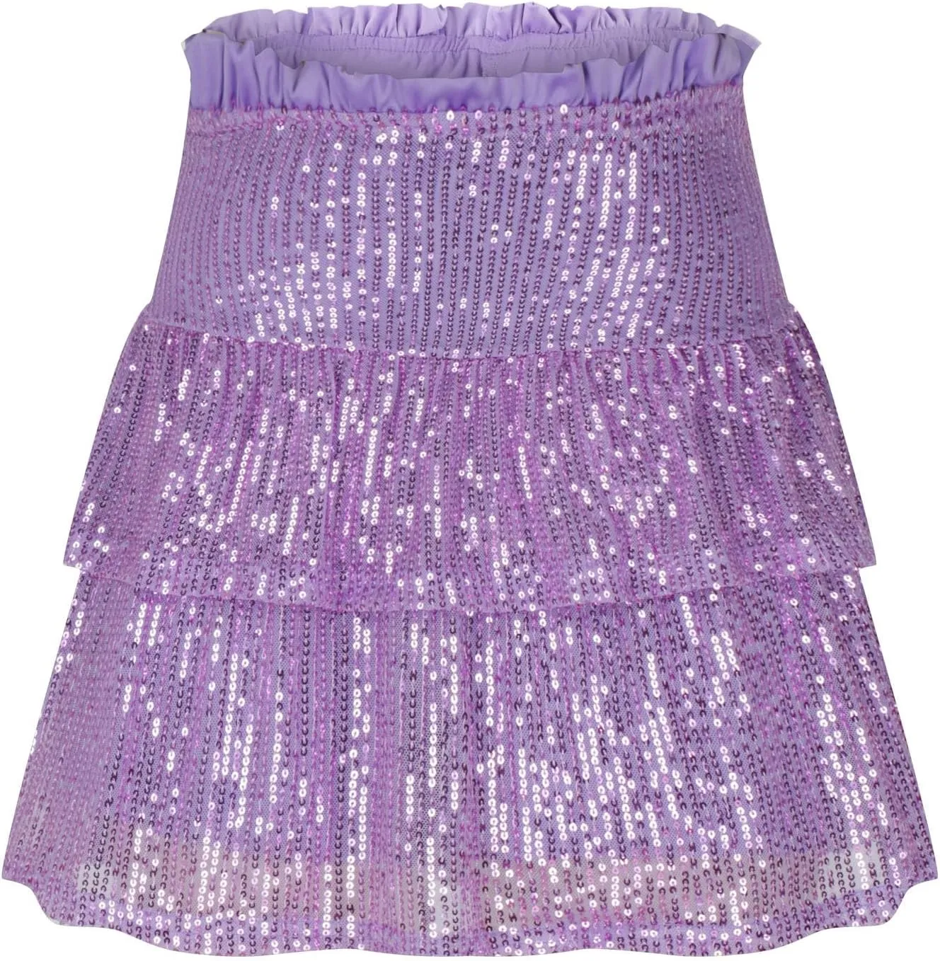 Summer Pleated Skirt for Women Sequin Invisible Zipper Short Skirt Solid Color Prom Party Casual Tiered Skirts
