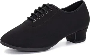 SWDZM Men&Women Ballroom Dance Shoes Lace-up Closed Toe Latin Modern Performance Dance Practice Teaching Shoes,Model KCNJ