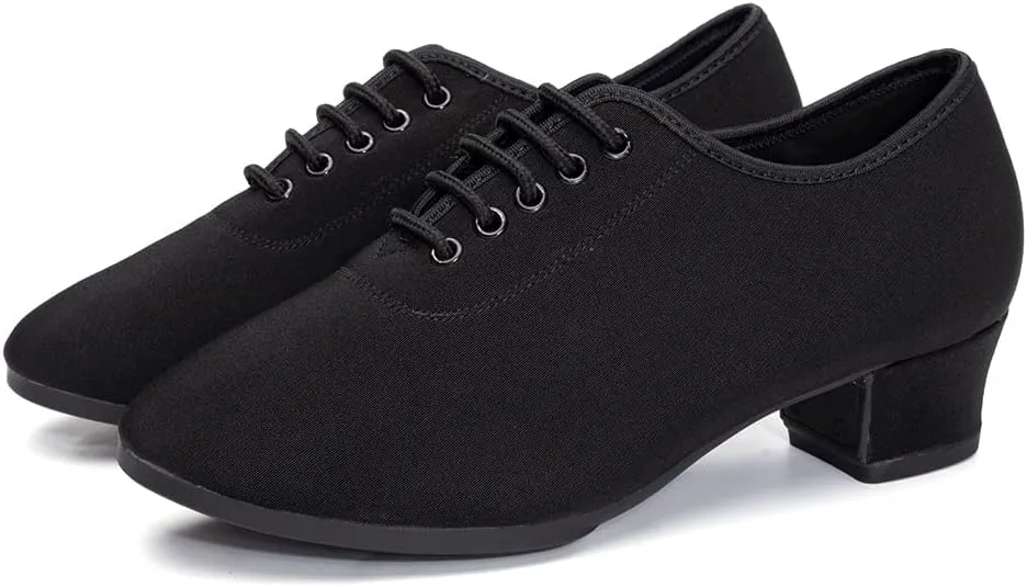 SWDZM Men&Women Ballroom Dance Shoes Lace-up Closed Toe Latin Modern Performance Dance Practice Teaching Shoes,Model KCNJ