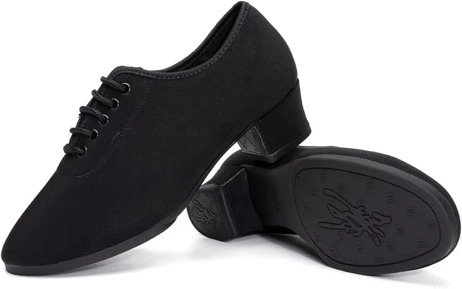 SWDZM Men&Women Ballroom Dance Shoes Lace-up Closed Toe Latin Modern Performance Dance Practice Teaching Shoes,Model KCNJ