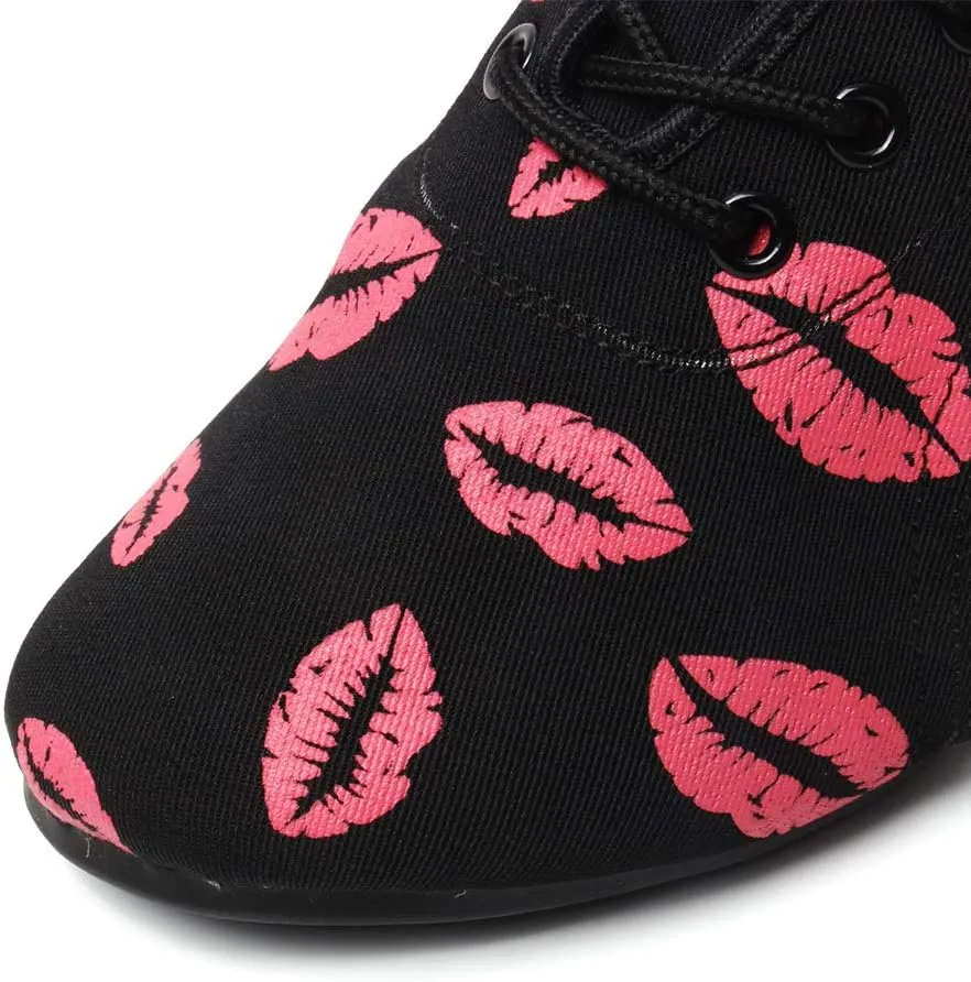 SWDZM Men&Women Ballroom Dance Shoes Lace-up Closed Toe Latin Modern Performance Dance Practice Teaching Shoes,Model KCNJ