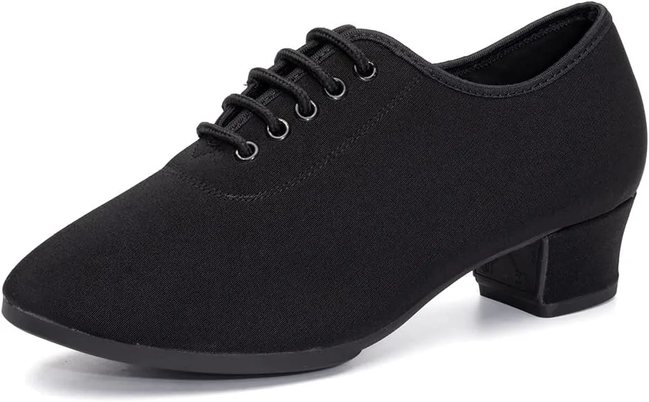 SWDZM Men&Women Ballroom Dance Shoes Lace-up Closed Toe Latin Modern Performance Dance Practice Teaching Shoes,Model KCNJ