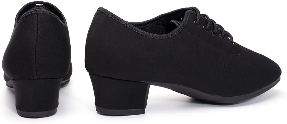 SWDZM Men&Women Ballroom Dance Shoes Lace-up Closed Toe Latin Modern Performance Dance Practice Teaching Shoes,Model KCNJ