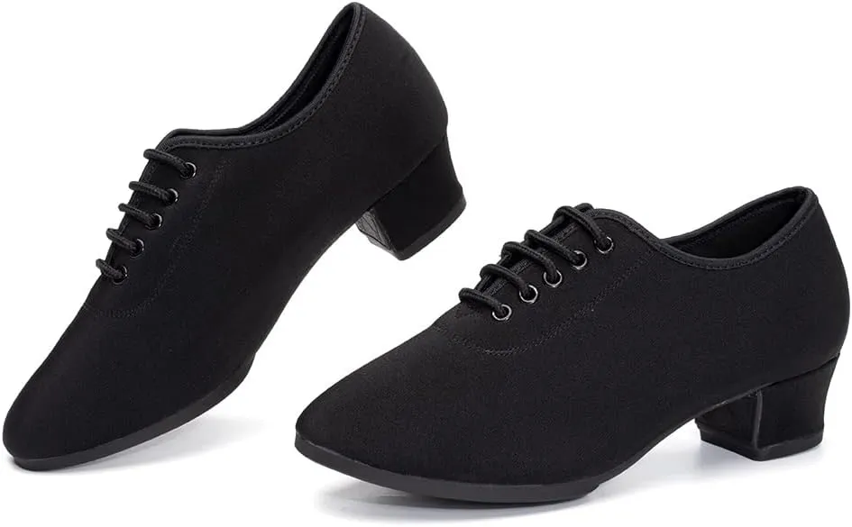 SWDZM Men&Women Ballroom Dance Shoes Lace-up Closed Toe Latin Modern Performance Dance Practice Teaching Shoes,Model KCNJ