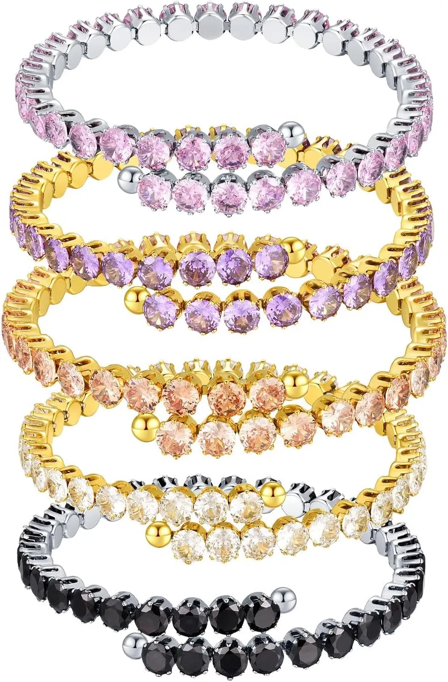 Tennis Bracelet For Women |18K Gold Plated Cubic Zirconia Classic Tennis Bracelet | Gold Bracelets for Women | Trendy Jewelry Valentine's Day Birthday Gift