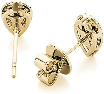 The Diamond Deal 18kt White Gold Womens Pear-shaped Cluster Stud VS Diamond Earrings 0.33 Cttw