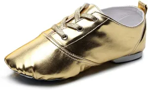 TINRYMX Jazz Shoes PU Leather Lace-up Elastic Slip On Split Sole Jazz Shoe for Women&Men Dance Shoes,Model TJ-Jazz