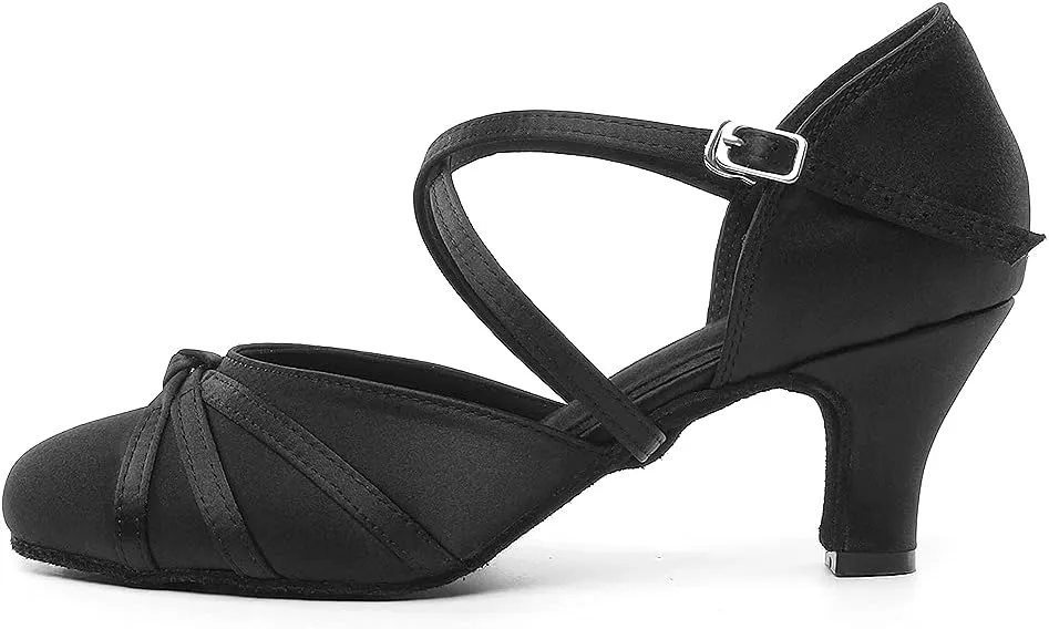 TINRYMX Women Latin Dance Shoes Closed Toe Salsa Tango Performance Party Ballroom Dance Shoes,Model-YCL117/L189