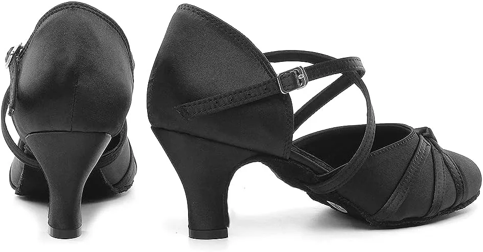 TINRYMX Women Latin Dance Shoes Closed Toe Salsa Tango Performance Party Ballroom Dance Shoes,Model-YCL117/L189