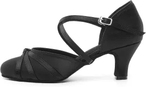 TINRYMX Women Latin Dance Shoes Closed Toe Salsa Tango Performance Party Ballroom Dance Shoes,Model-YCL117/L189