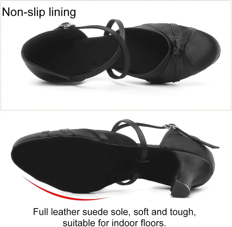 TINRYMX Women Latin Dance Shoes Closed Toe Salsa Tango Performance Party Ballroom Dance Shoes,Model-YCL117/L189