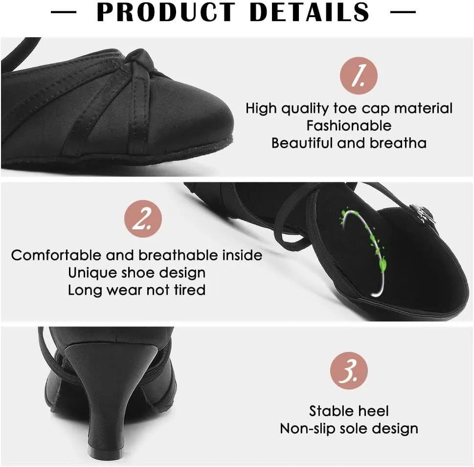 TINRYMX Women Latin Dance Shoes Closed Toe Salsa Tango Performance Party Ballroom Dance Shoes,Model-YCL117/L189