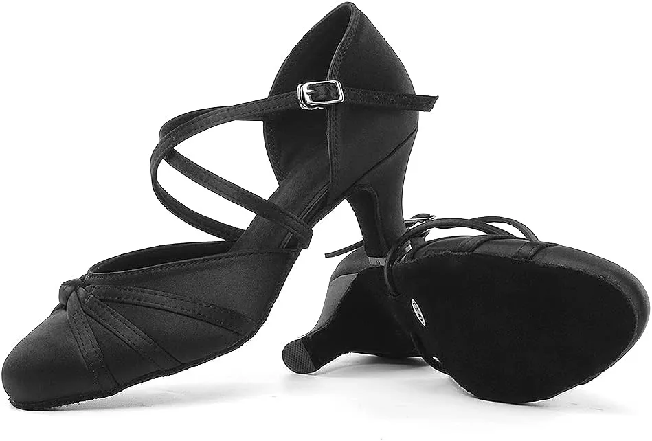 TINRYMX Women Latin Dance Shoes Closed Toe Salsa Tango Performance Party Ballroom Dance Shoes,Model-YCL117/L189