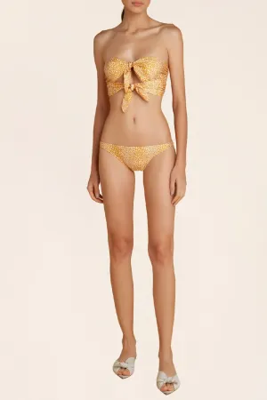 Tortoise Strapless Bikini With Double Knot