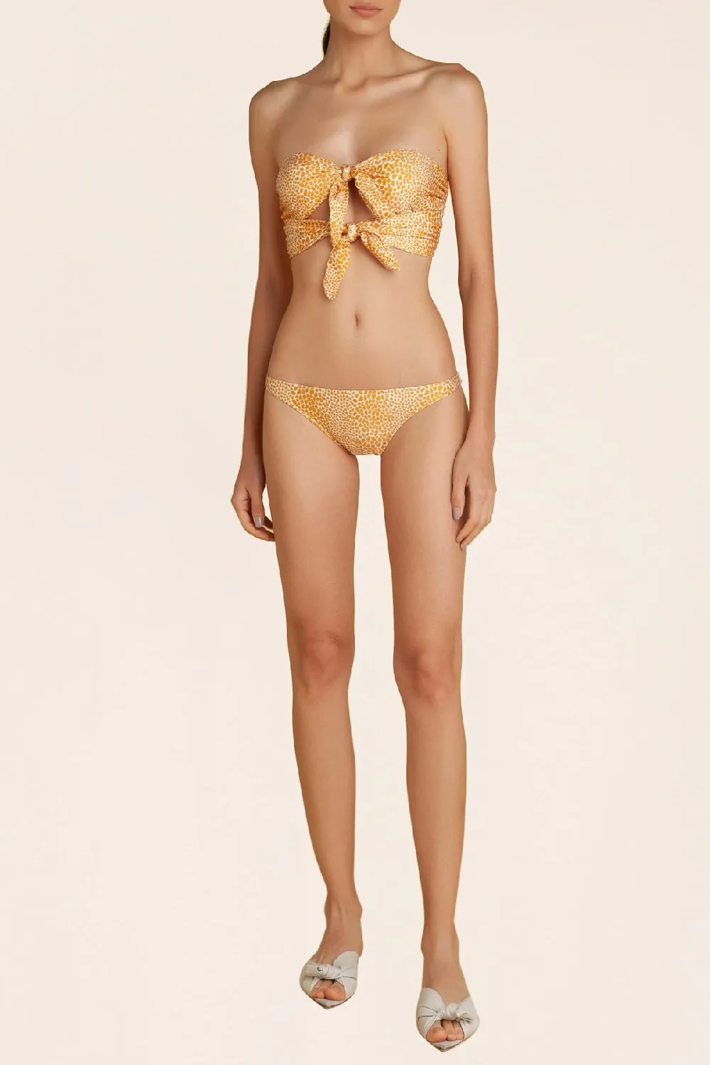 Tortoise Strapless Bikini With Double Knot