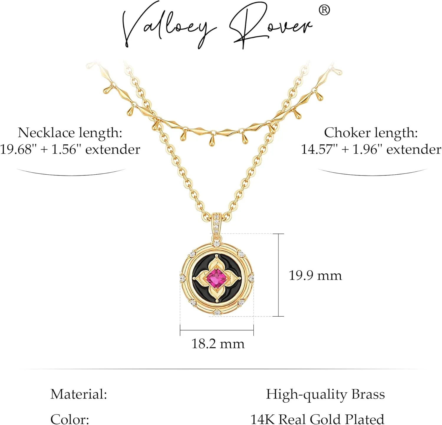 VALLOEY ROVER Gold Clover Necklace, Layered Necklaces for Women 14K Gold Plated Dainty Clover Pendant Necklace Set Link Chain Choker Necklaces Stackable Simple Gold Jewelry for Women