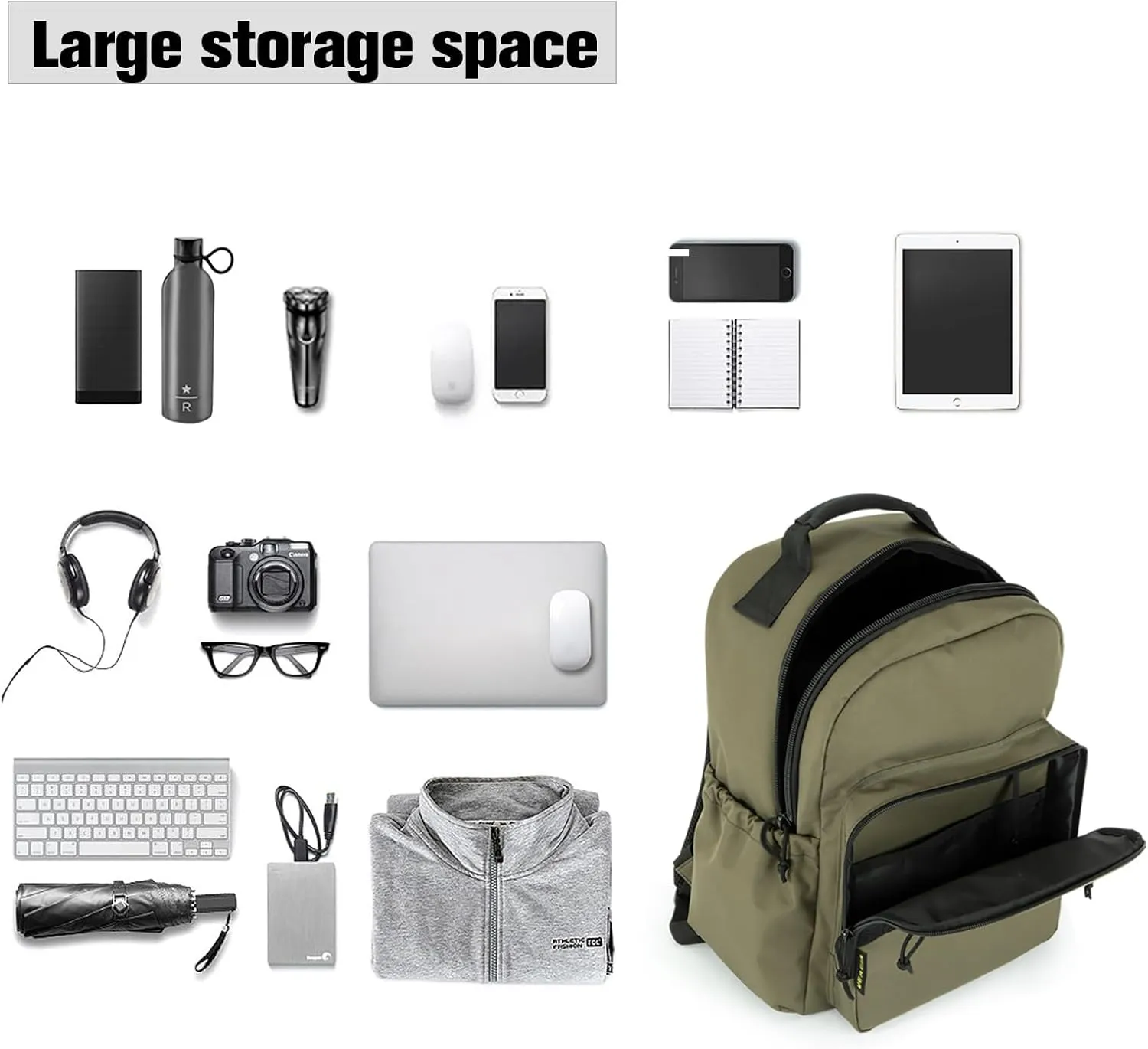 VEAGIA Tactical Travel Laptop Backpack For Men Large Heavy Duty Work Backpack Airline Approved Hiking Waterproof Backpack