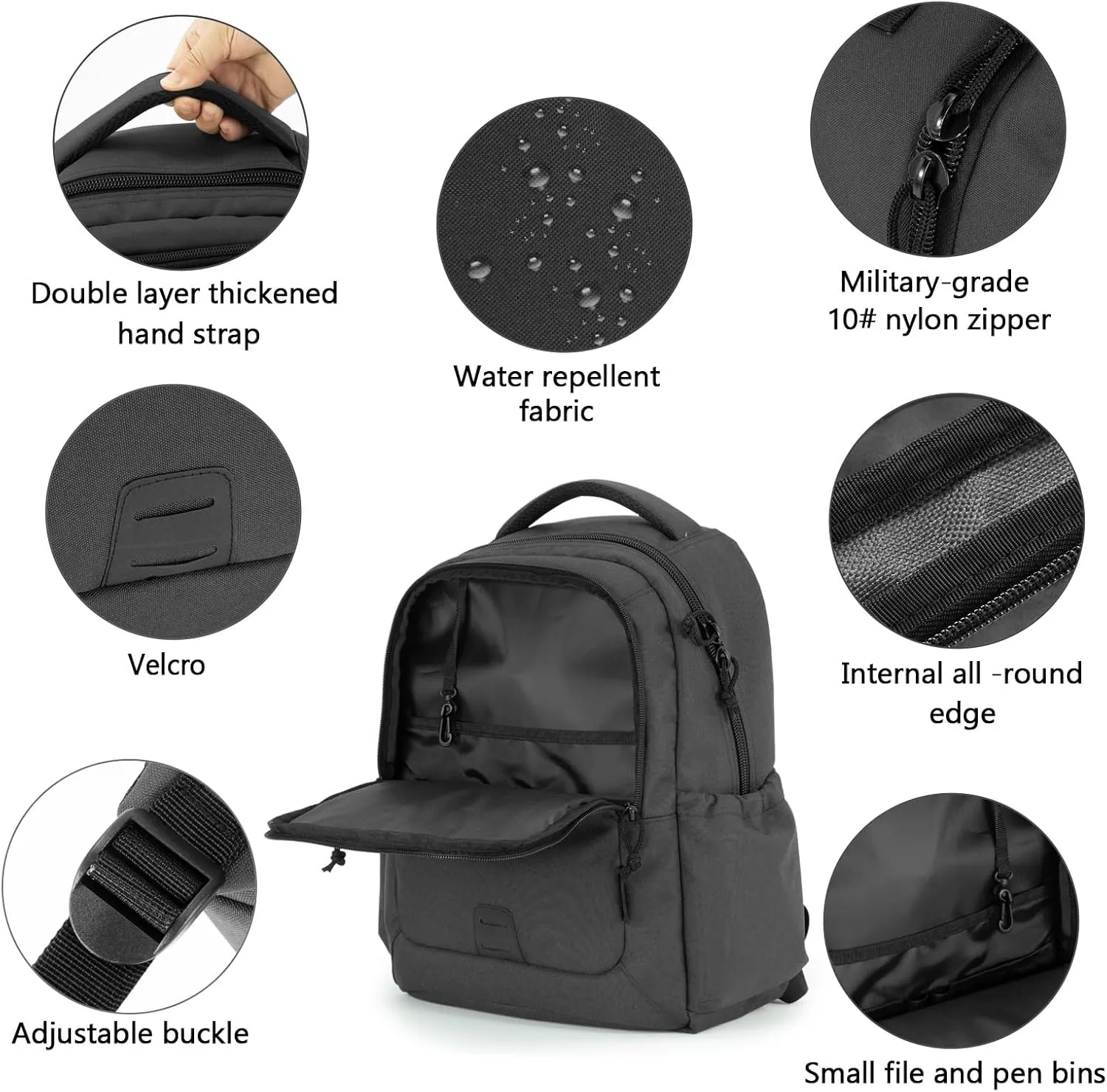 VEAGIA Tactical Travel Laptop Backpacks Large Heavy Duty Work Backpack For Men women Airline Approved (New Black)