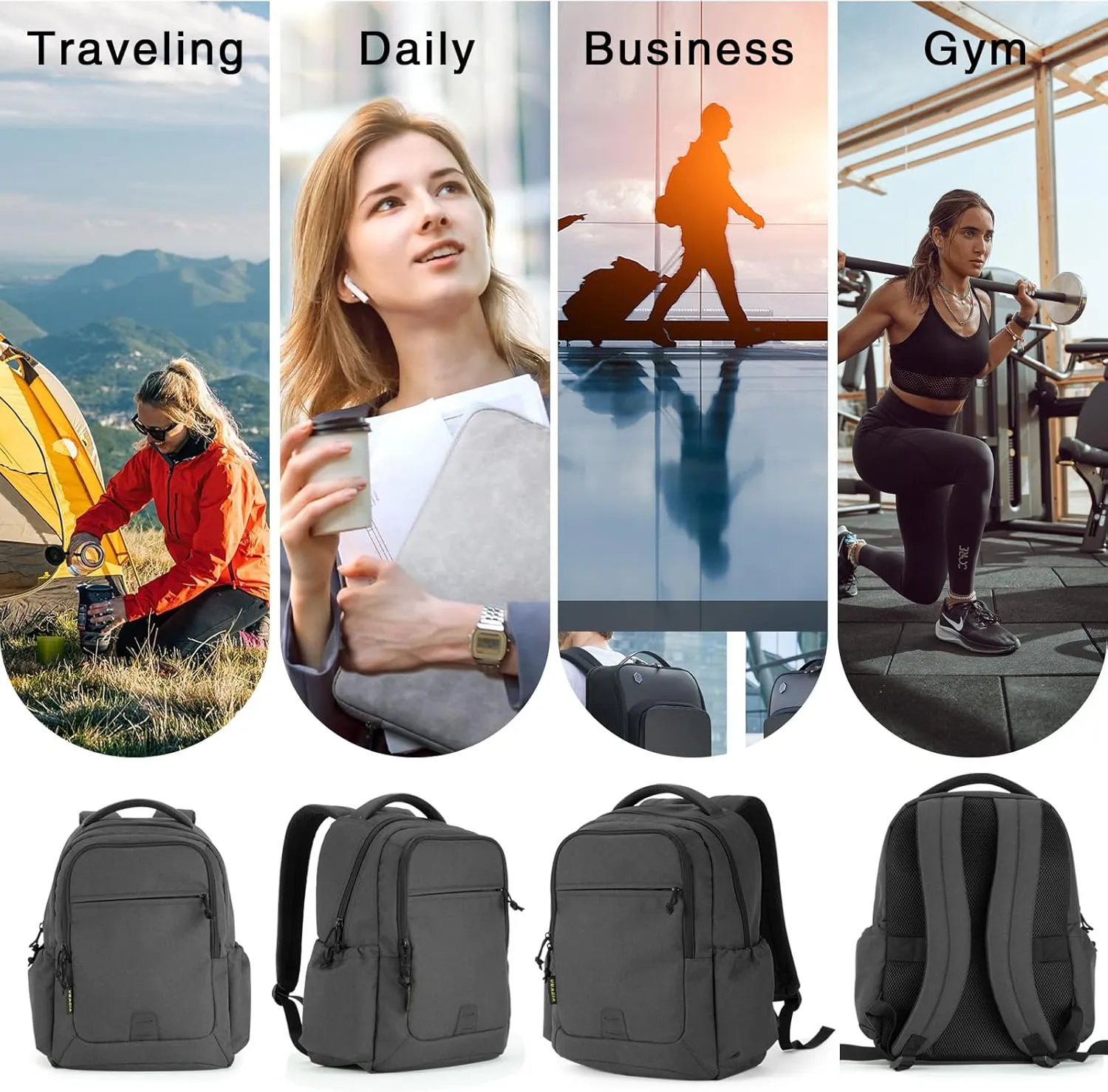 VEAGIA Tactical Travel Laptop Backpacks Large Heavy Duty Work Backpack For Men women Airline Approved (New Black)