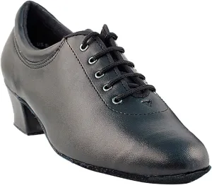 Very Fine Women's Ballroom Dance Shoes Salsa Latin Practice Dance Shoes Black Leather 2601EB Comfortable Dance Shoes 1.5" Heel 7 M US [Bundle of 5]