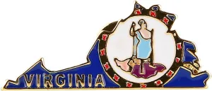 Virginia State Shaped Map Lapel Metal Pin Enamel Brooch Keepsake Beautifully Designed for Backpack Hat