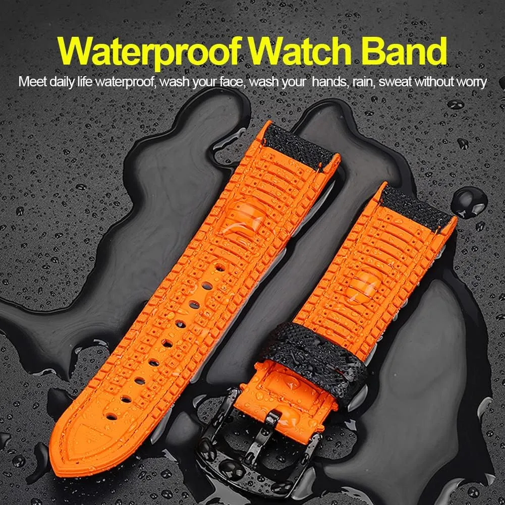 watchdives Nylon Rubber Bottom Watch Straps Canvas Men Watch Band Breathable Waterproof Replacement Bands 20mm 22mm (22mm, Blue)