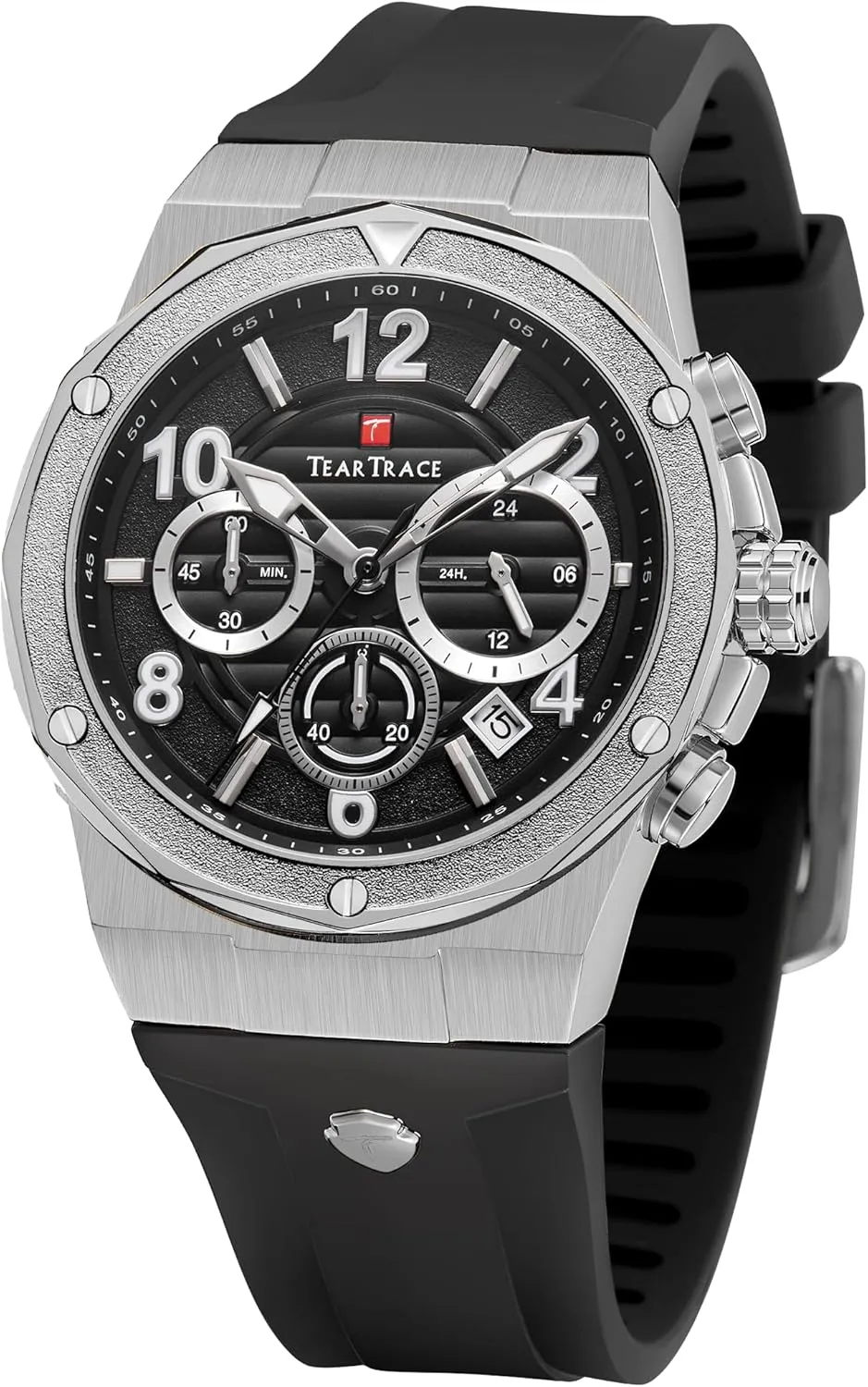 Watches for Men Luxury Chronograph 3ATM Waterproof Quartz Sport Wrist Watches Multifunctional with Silicone Strap Casual Work Mens Watches