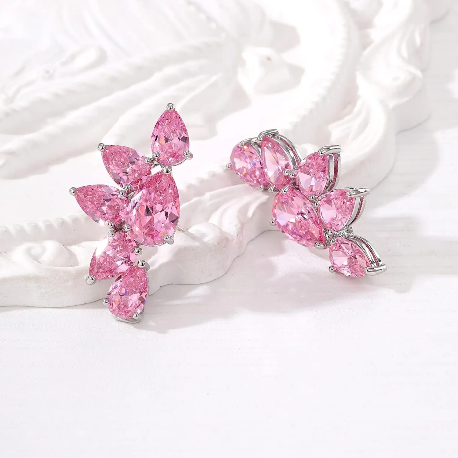 Wedding Earrings for Brides, Cubic Zirconia Simulated Diamond Earrings Statement Earrings for Women Prom Birthday Party Jewelry