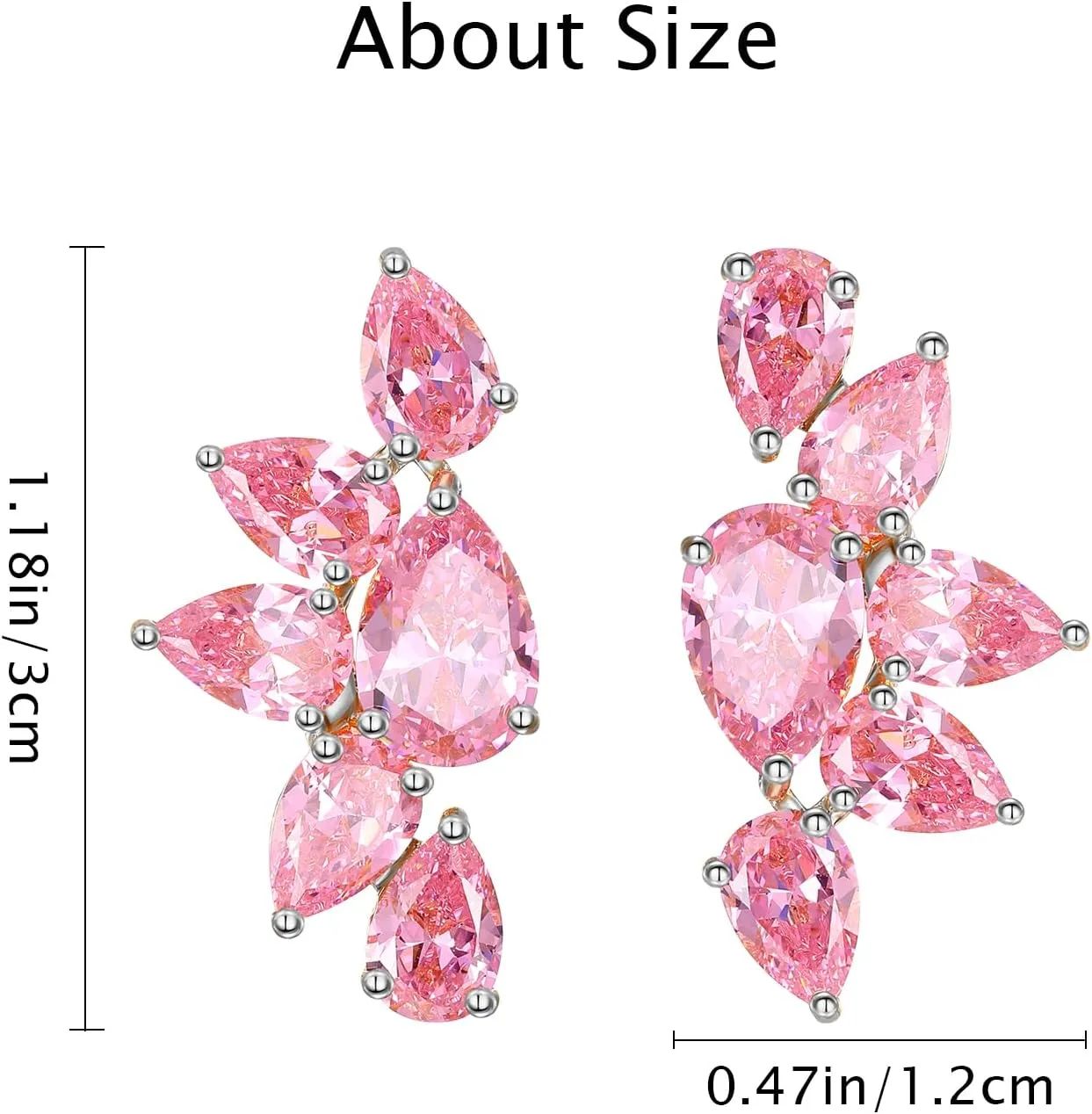 Wedding Earrings for Brides, Cubic Zirconia Simulated Diamond Earrings Statement Earrings for Women Prom Birthday Party Jewelry