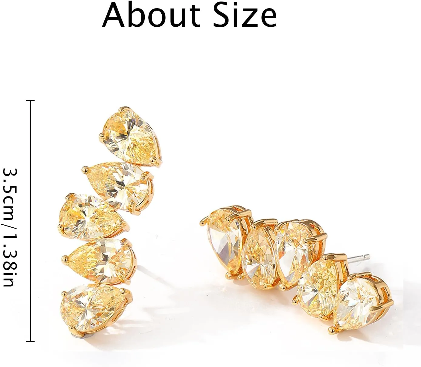 Wedding Earrings for Brides, Cubic Zirconia Simulated Diamond Earrings Statement Earrings for Women Prom Birthday Party Jewelry