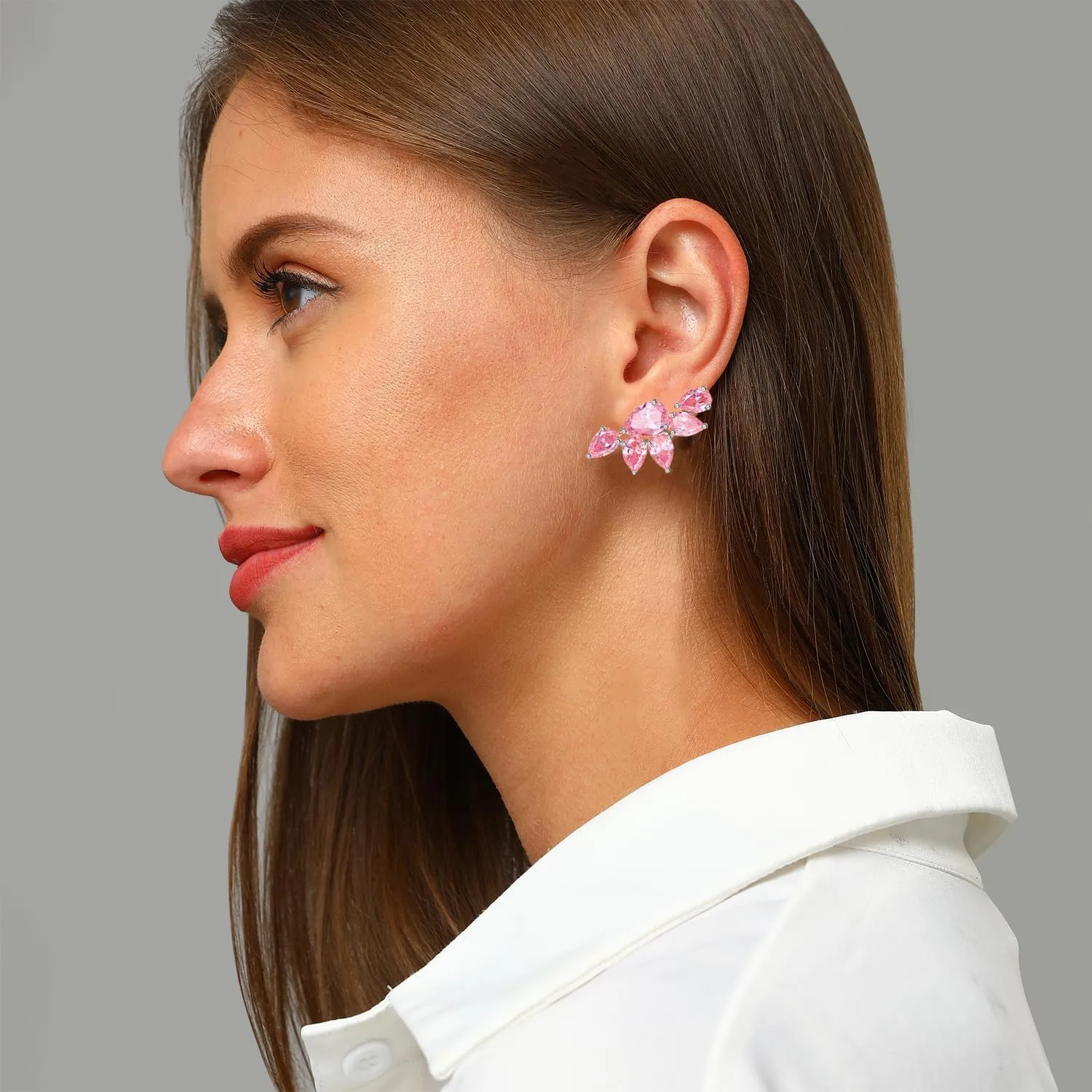 Wedding Earrings for Brides, Cubic Zirconia Simulated Diamond Earrings Statement Earrings for Women Prom Birthday Party Jewelry
