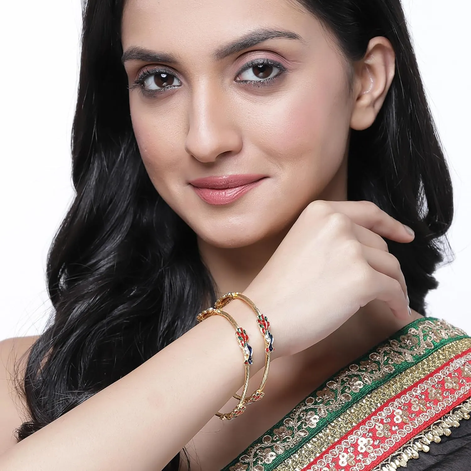 Women Combo Of Victoria Bangle Set, Pearls Bangle Set, Trendy Gold Plated And Coinage Bangle Set - Pack Of 12 (2.4)