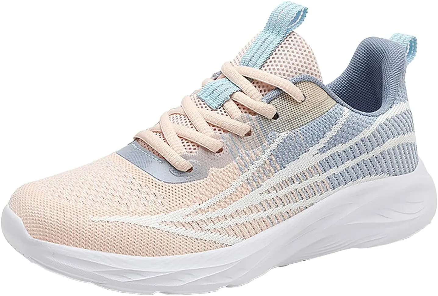 Women's Breathable Knit Mesh Sneakers for Walking Running Gym Casual Wear Lightweight Low Heel Athletic Shoes