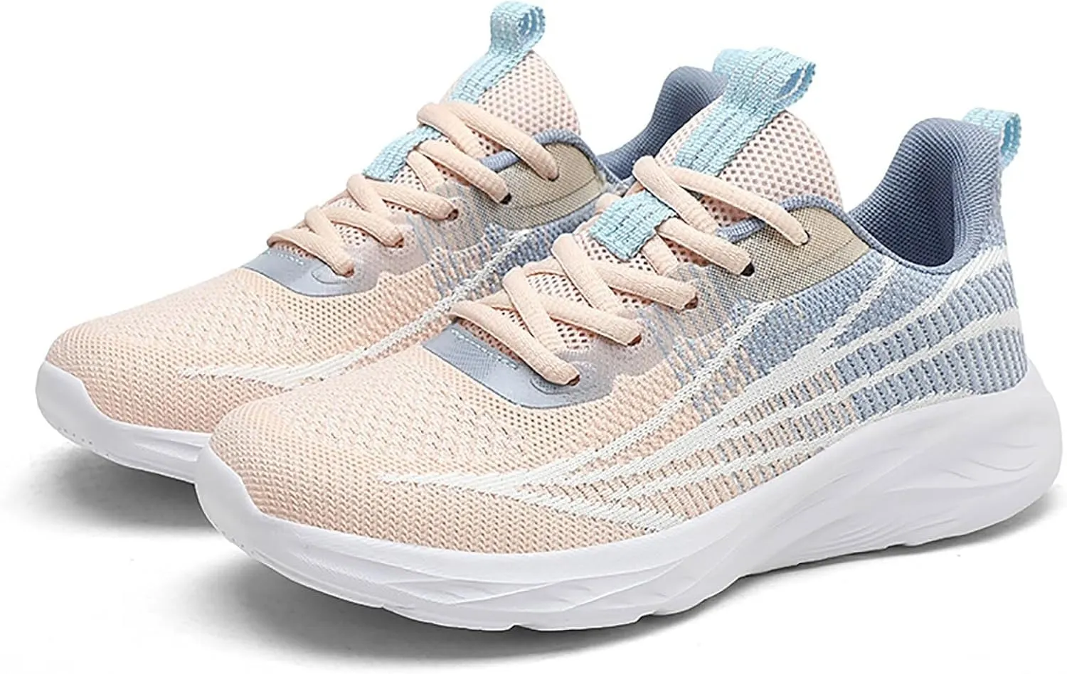 Women's Breathable Knit Mesh Sneakers for Walking Running Gym Casual Wear Lightweight Low Heel Athletic Shoes
