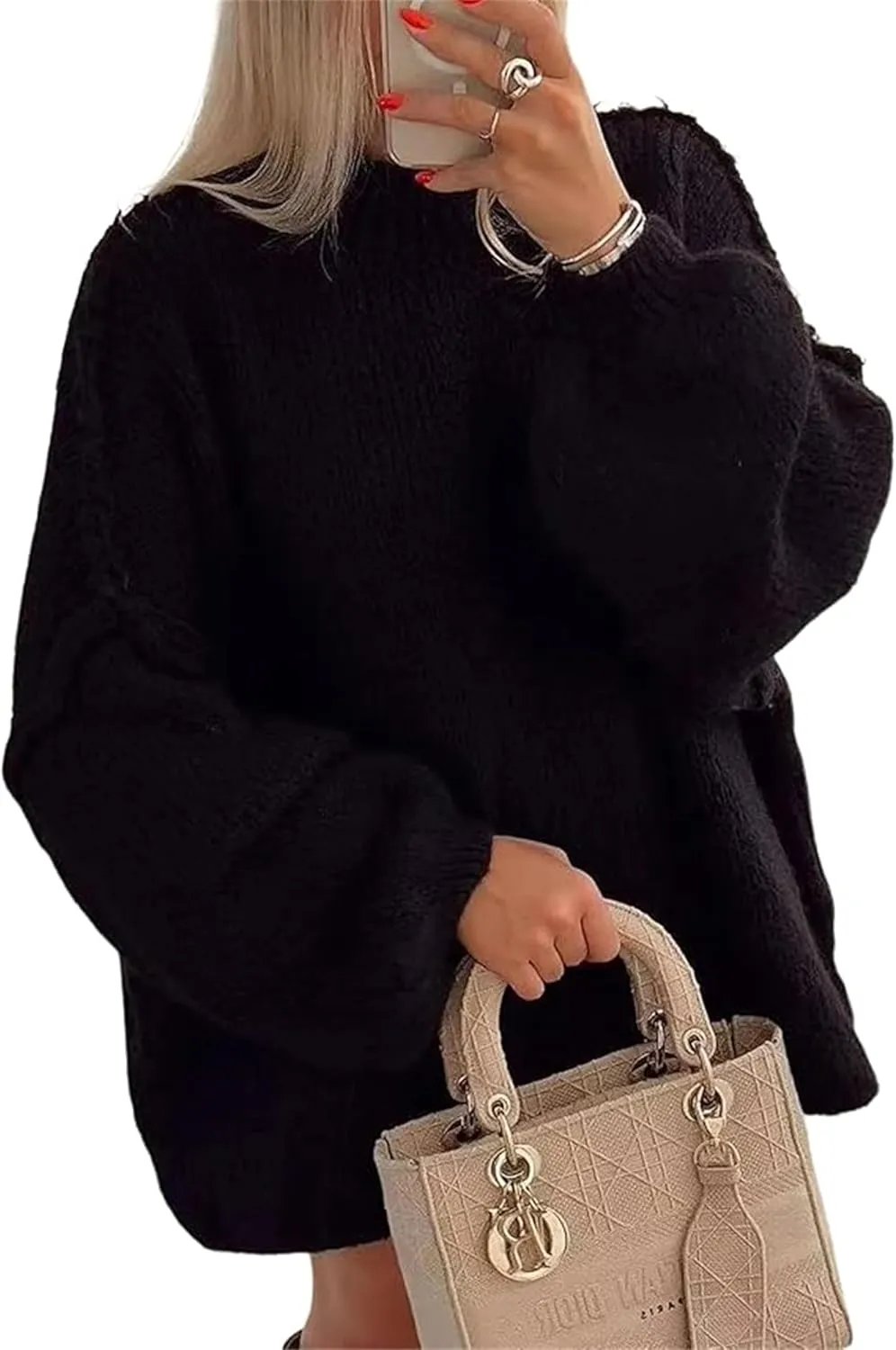 Women's Crewneck Color Block Sweaters for Women Long Sleeve Chunky Fall Pullover Sweater Fuzzy Knit Chunky Warm Top