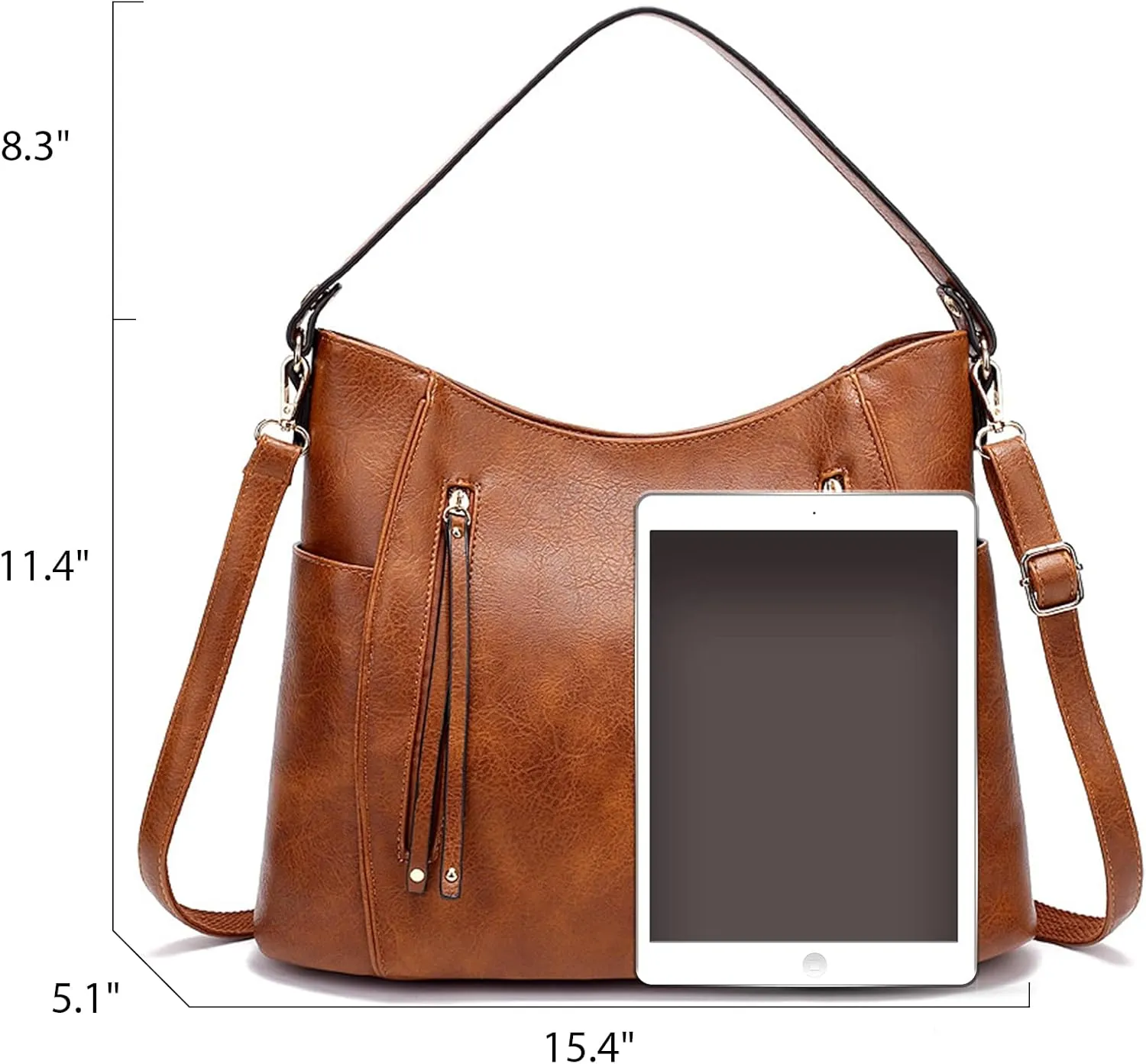 Womens Hobo Handbags PU Leather Shoulder Bags Fashion Top Handle Purses Large Crossbody Handbags