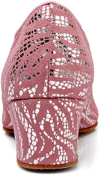 Women's Latin Practice Dance Shoes Close Toe Lace Up Modern Ballroom Salsa Tango Performance Dance Shoes,Model WDL-K4