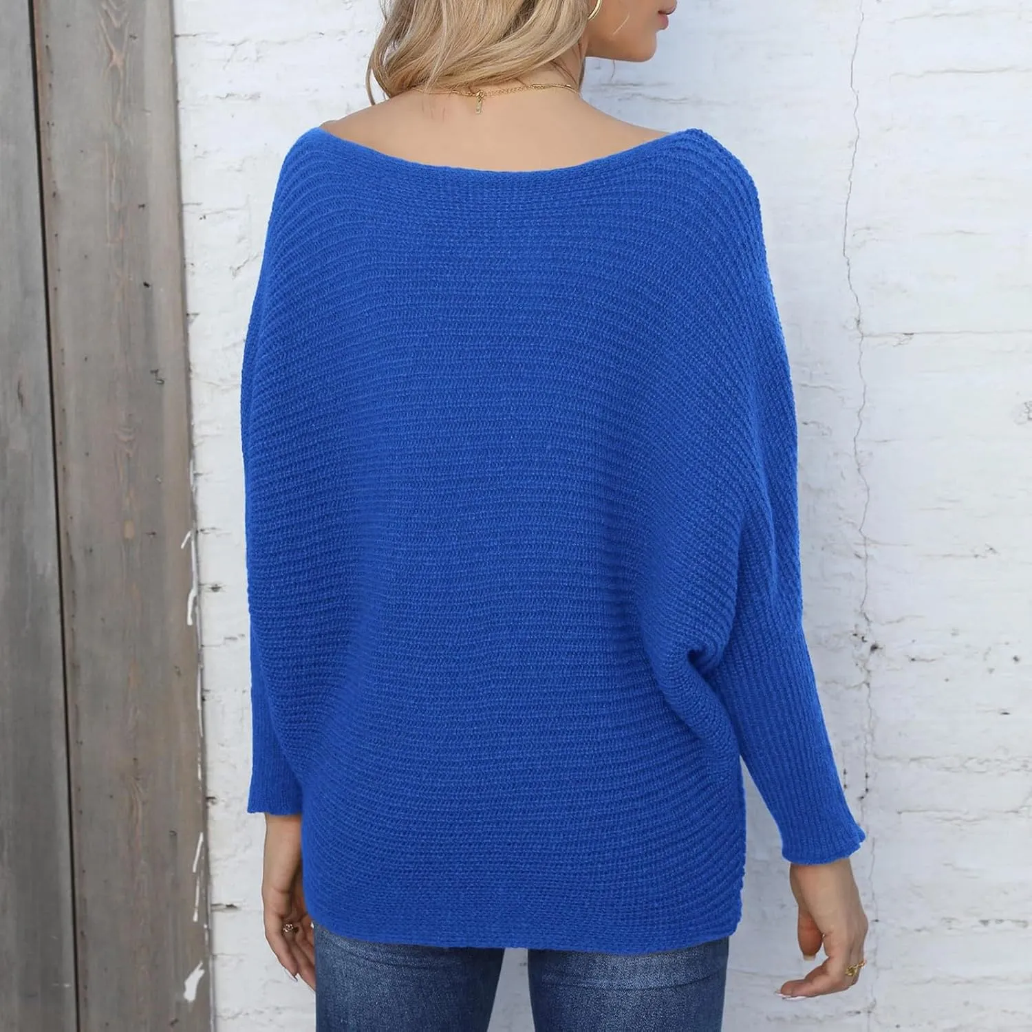 Womens Oversized Crewneck Long Sleeve Sweater Pullover Top Casual Ribbed Knit Sweaters Top 2024 Fall Outfits