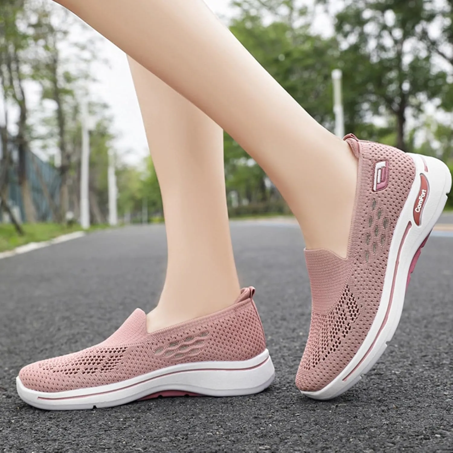 Womens Walking Shoes Orthopedic Walking Shoes for Women Slip on Sneakers Knit Lightweight Comfortable Breathable Sneakers for Arch Support 2025