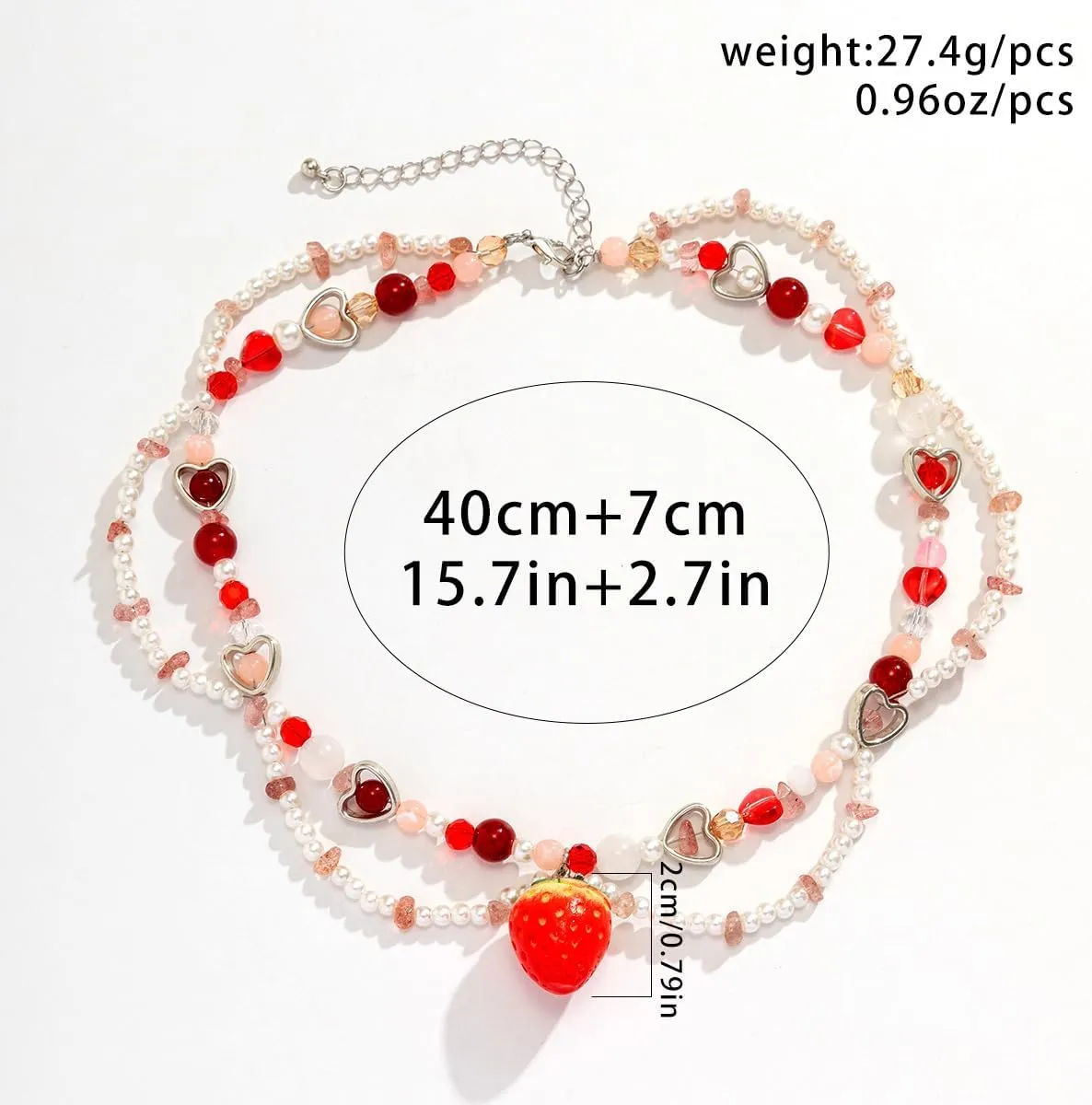 Y2K Layered Pearl Choker Necklaces for Women Crystal Beaded Strawberry Pendant Necklace Vintage Bow Heart Cross Choker Butterfly Tassel Chain Graceful Jewelry Gifts