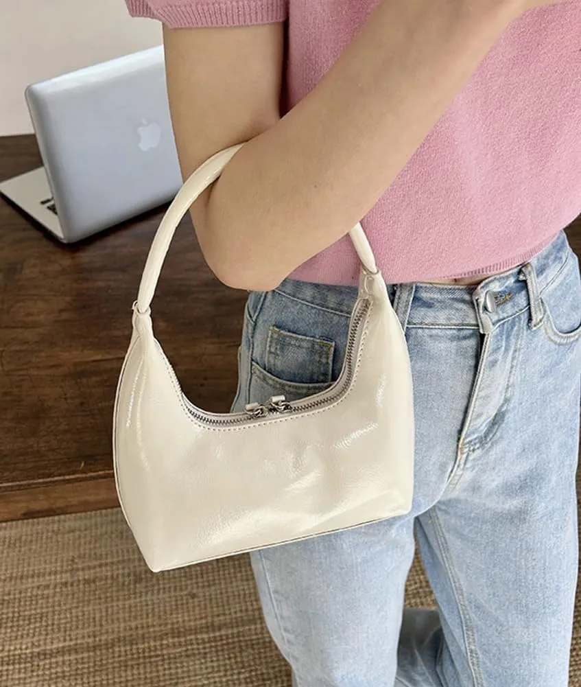 Y2K Tote Bag for Women Fashion Top Handle Shoulder Bag Vegan Leather Hobo Purse with Zipper
