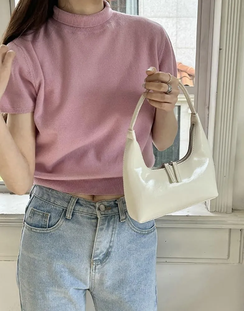 Y2K Tote Bag for Women Fashion Top Handle Shoulder Bag Vegan Leather Hobo Purse with Zipper