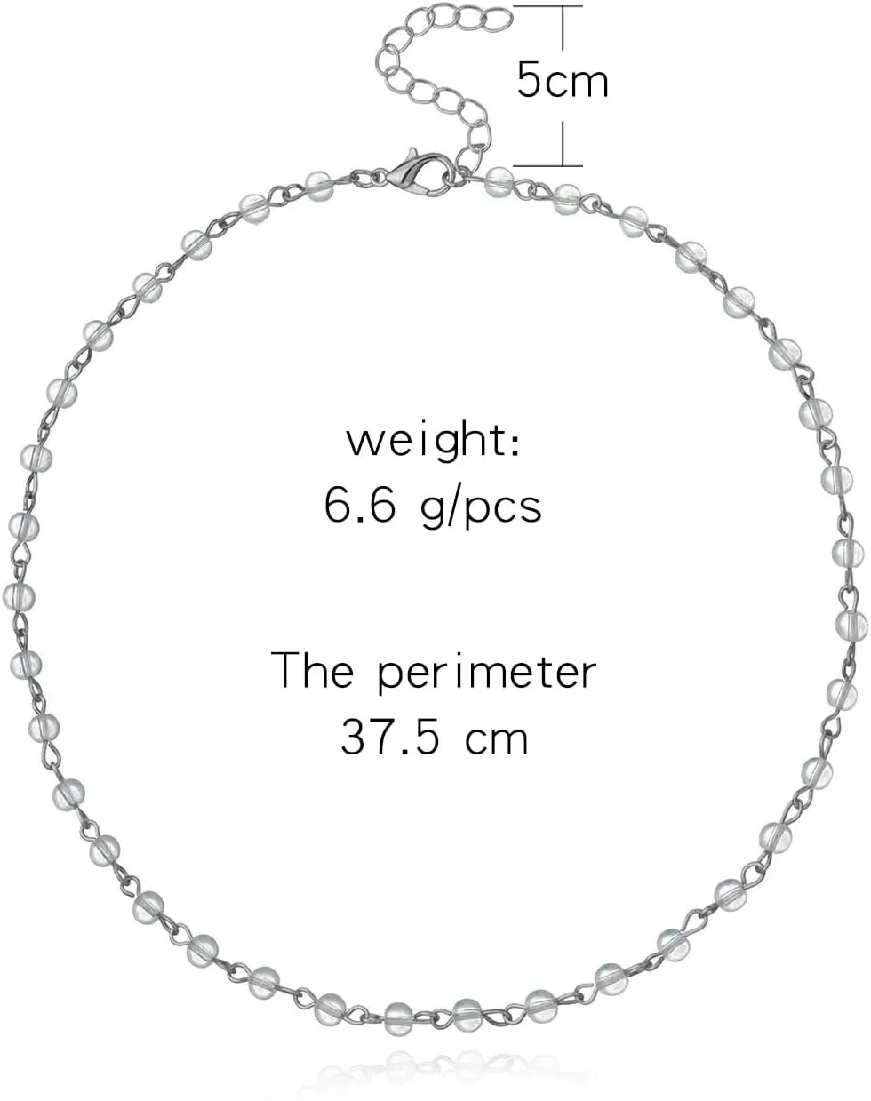 Yalice Beaded Choker Necklace Dainty Opal Birthstone Chokers Necklaces Jewelry for Women
