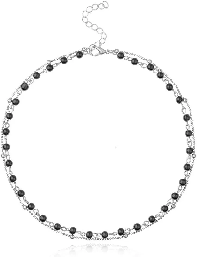 Yalice Beaded Choker Necklace Dainty Opal Birthstone Chokers Necklaces Jewelry for Women