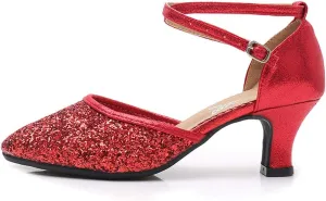 YKXLM Closed Toe Dance Shoes for Women Ballroom Dance Shoes Character Party Prom Dancing Pump,DY225