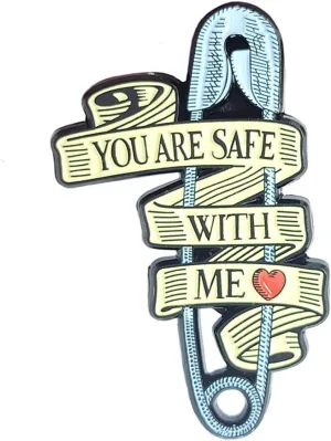You are Safe with Me Pin | Safe Space Pin | LGBTQ Ally Pin | Safety Pin Enamel Pin Trans Rights #SafeSpace